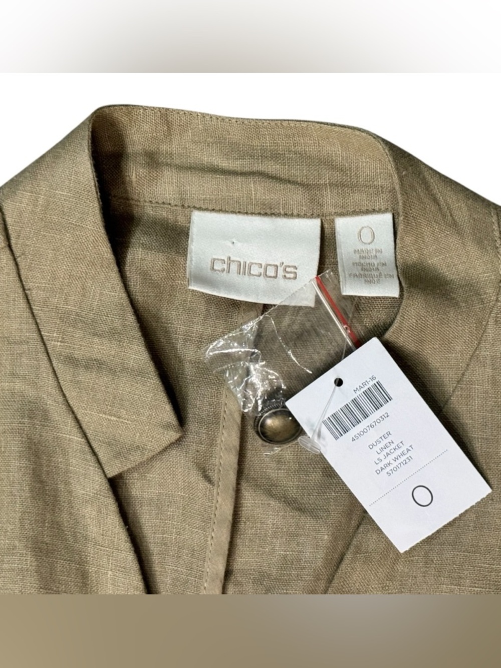 Chico's Beige Longline Blazer with Lace Cuffs - Picture 9 of 12